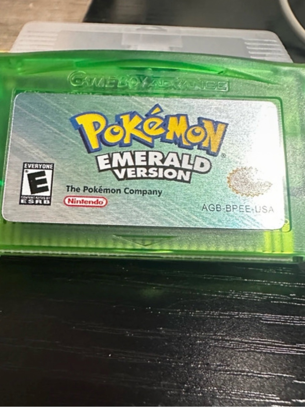 Pokemon Emerald Version translucent green Game Boy Advance Cartridge